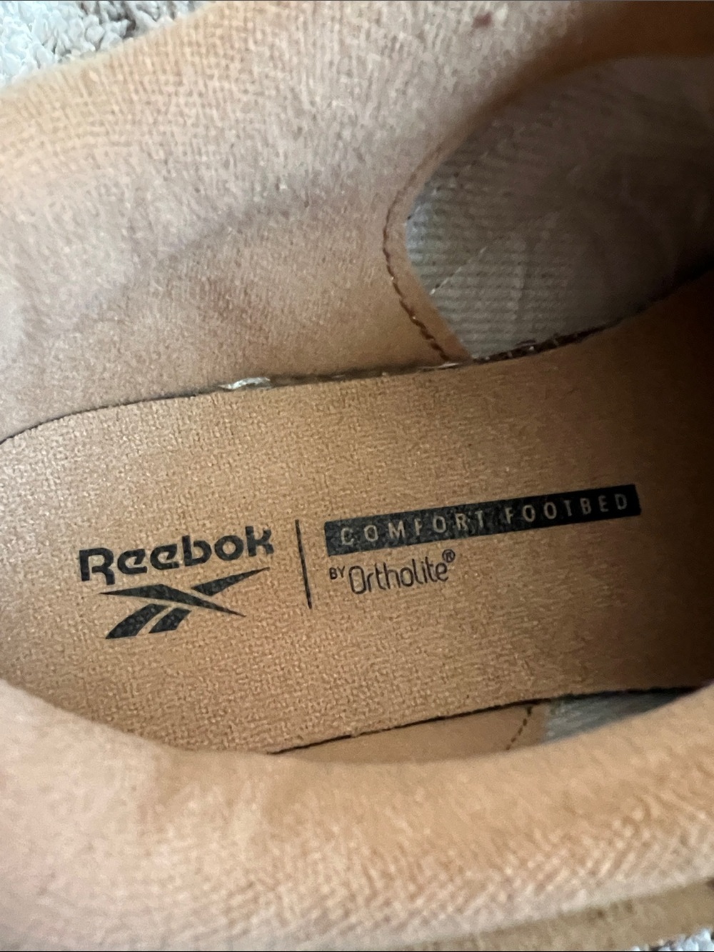 Reebok Suede Casual Sneakers in Tan with White Laces - Picture 7 of 9
